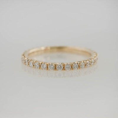 Eternity French Cut Diamond Ring in Yellow Gold