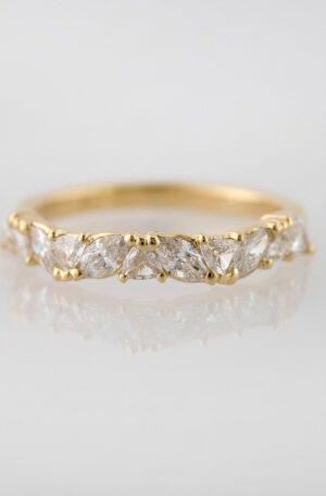 Half Eternity Mixed Diamond in 14K Yellow Gold