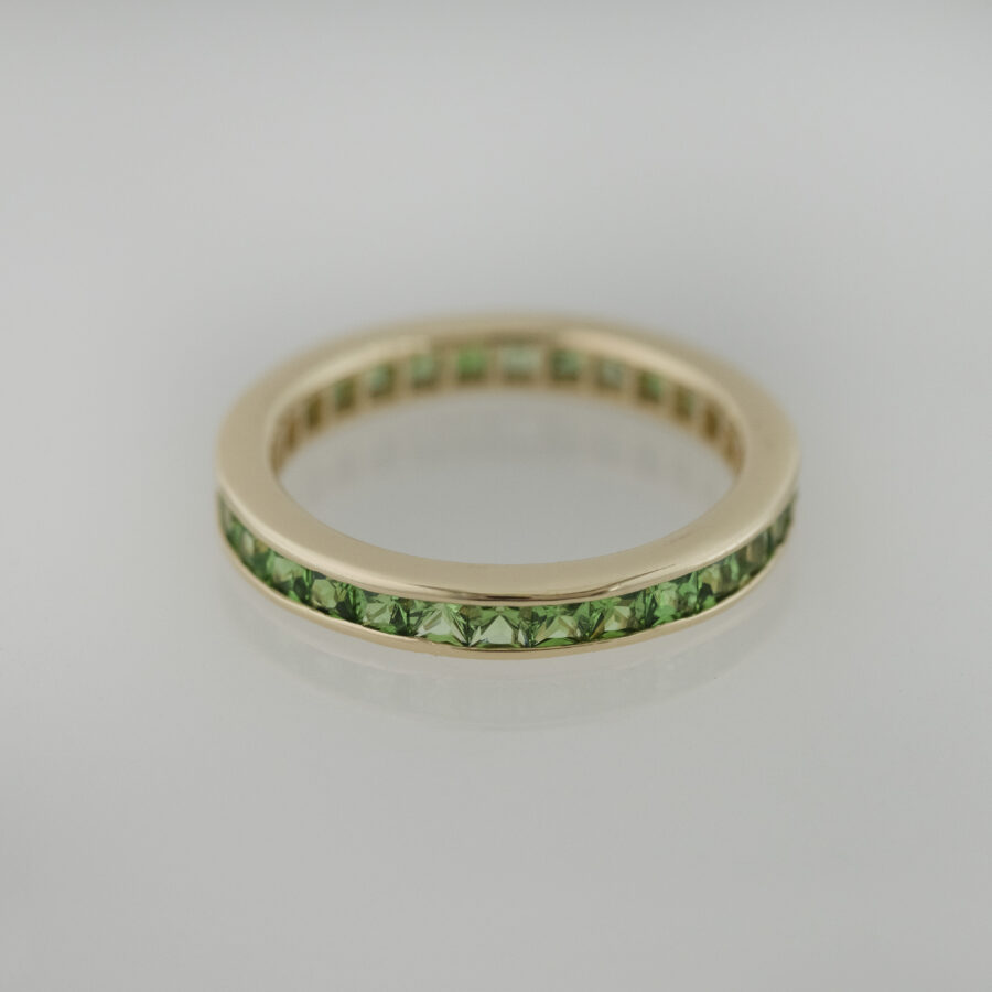 Tsavorite Eternity Band in 14K Yellow Gold Hutcherson