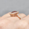 Pink Oval Tourmaline Diamond Halo in Rose Gold