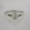 Old Euro Diamond with Emerald Baguettes in Platinum