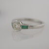 Old Euro Diamond with Emerald Baguettes in Platinum