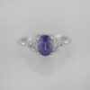 Tanzanian Purple Sapphire & Half-Moon Diamonds in Platinum
