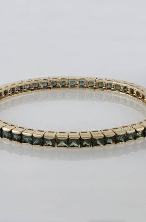 Blue-Green Sapphire Tennis Bracelet